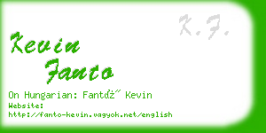 kevin fanto business card